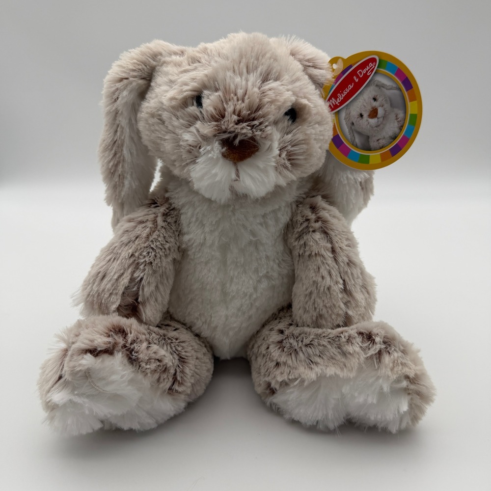 Melissa & Doug Burrow Bunny Plush Stuffed Animal Tan White Floppy Ears NWT